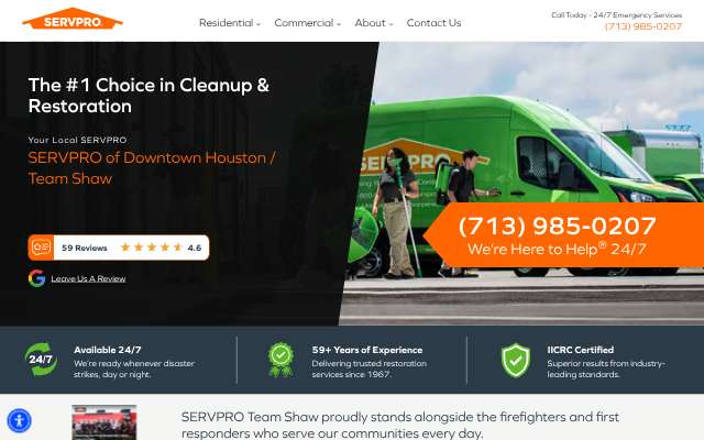 SERVPRO of Downtown Houston / Team Shaw's page as the assistant saw it