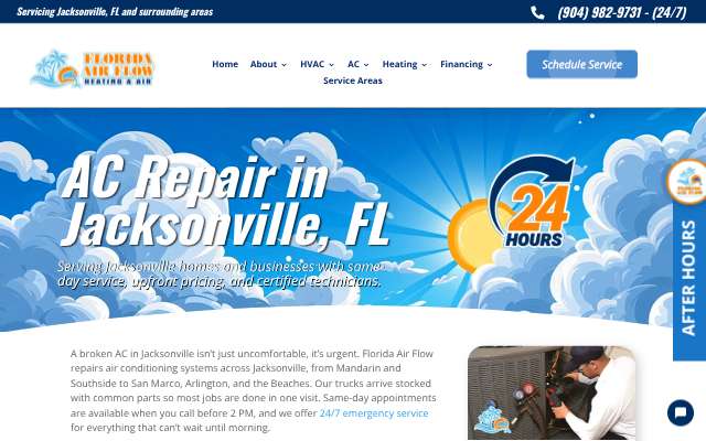 Florida Air Flow's page as the assistant saw it