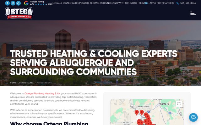 Page cited for Ortega Plumbing Heating & Air