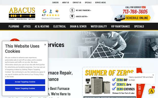 Page cited for Abacus Plumbing, Air Conditioning & Electrical