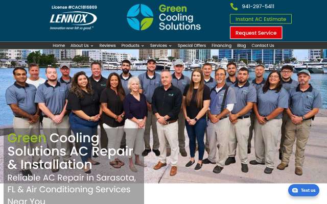 Green Cooling Solutions's page as the assistant saw it