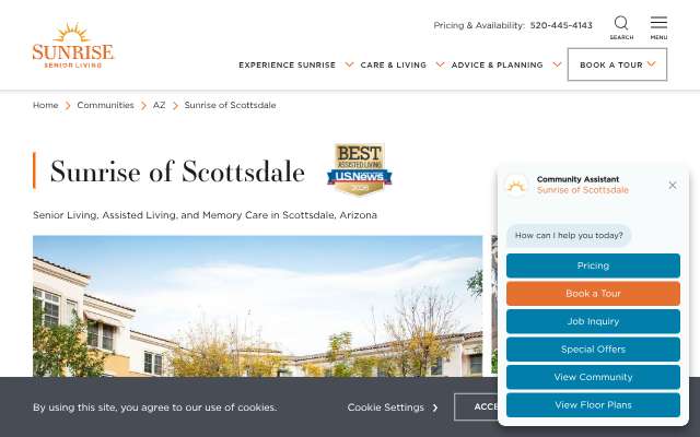 Page cited for Sunrise of Scottsdale