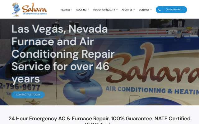 Sahara Air Conditioning & Heating's page as the assistant saw it