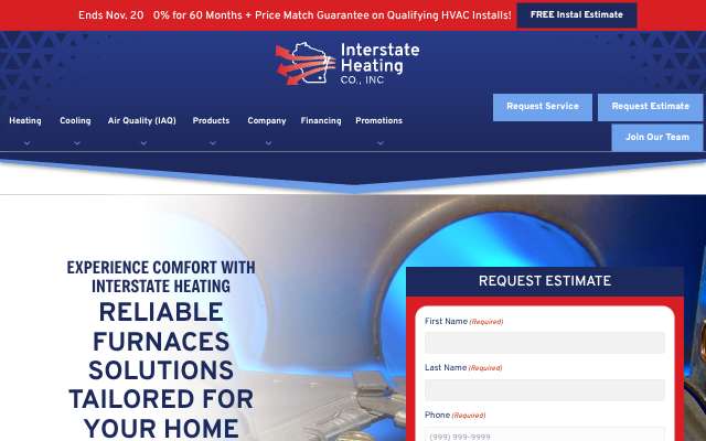 Interstate Heating Co.'s page as the assistant saw it