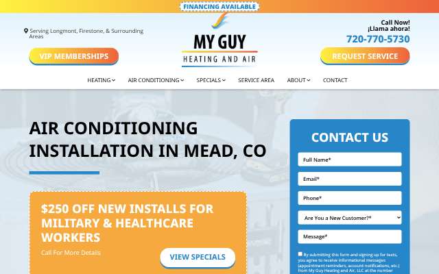 My Guy Heating and Air's page as the assistant saw it