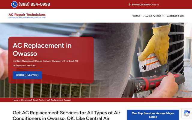 AC Repair Techs's page as the assistant saw it