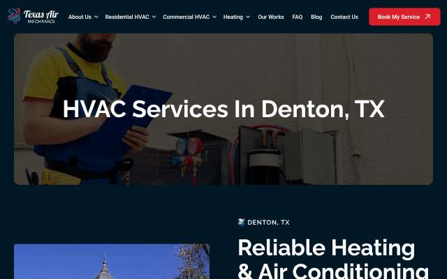 Texas Air Mechanics's page as the assistant saw it