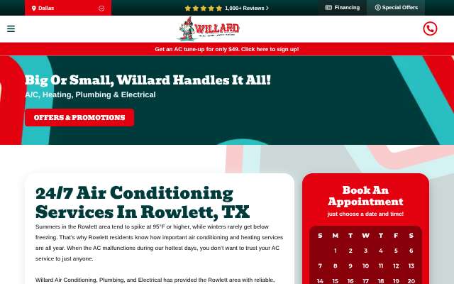 Willard Air Conditioning, Plumbing & Electrical's page as the assistant saw it