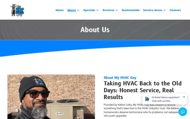 My HVAC Guy LLC's page as the assistant saw it