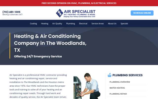 Air Specialist's page as the assistant saw it