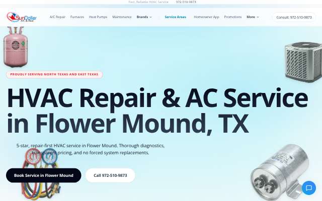 SunDollar A/C & Heat's page as the assistant saw it
