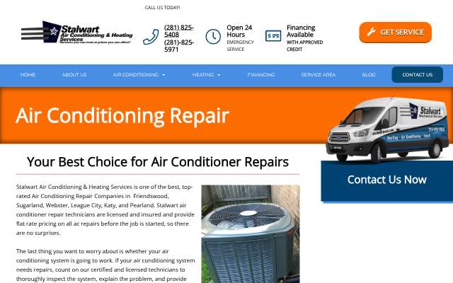 Stalwart Air Conditioning & Heating Services's page as the assistant saw it