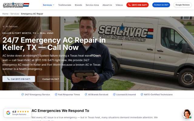 Seal HVAC's page as the assistant saw it