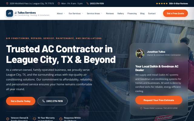 J. Tullos Services's page as the assistant saw it