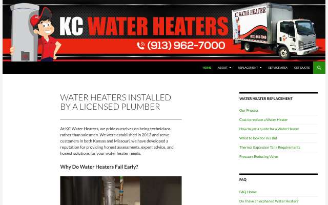 Page cited for KC Water Heaters