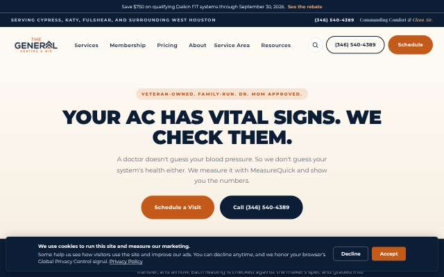 Page cited for The General Heating & Air