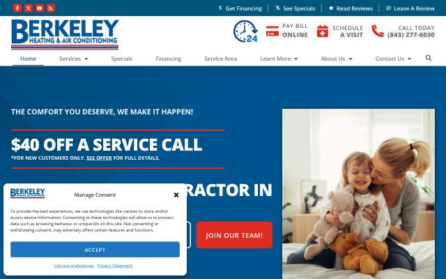 Berkeley Heating & Air Conditioning's page as the assistant saw it