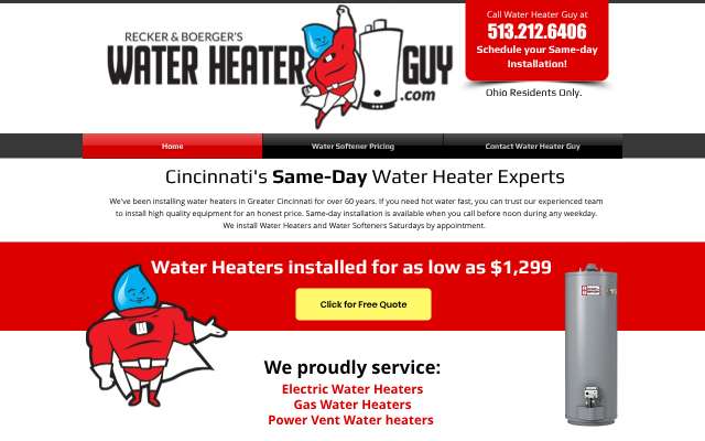 Page cited for Water Heater Guy