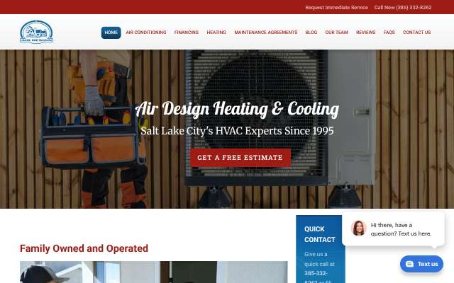 Air Design Heating & Cooling's page as the assistant saw it
