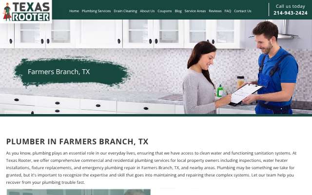 Texas Rooter's page as the assistant saw it