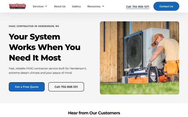 Passionate HVAC's page as the assistant saw it