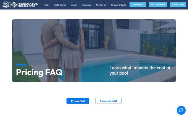 Page cited for Presidential Pools & Spas