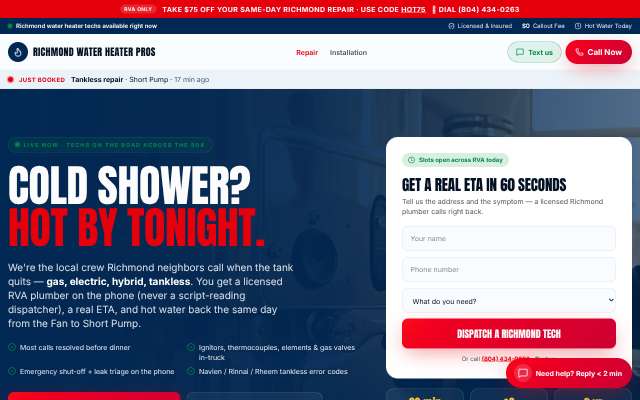 Page cited for Service Plumbing Richmond