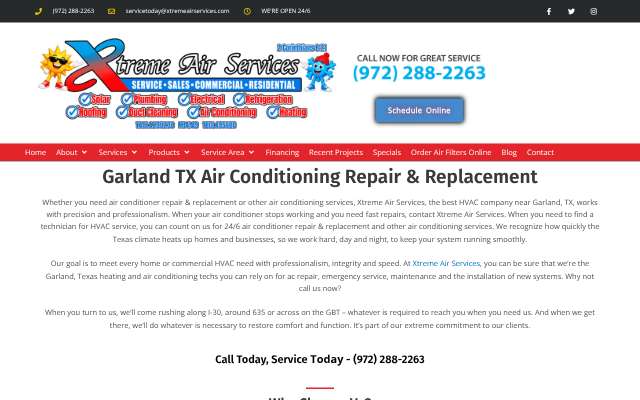 Xtreme Air Services's page as the assistant saw it
