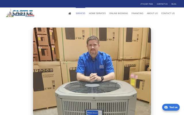 Castle Air Conditioning & Heating's page as the assistant saw it