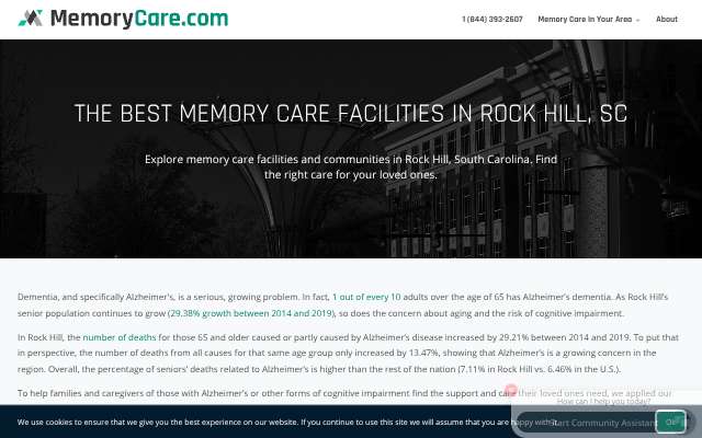 The Charlotte Assisted Living & Memory Care's page as the assistant saw it