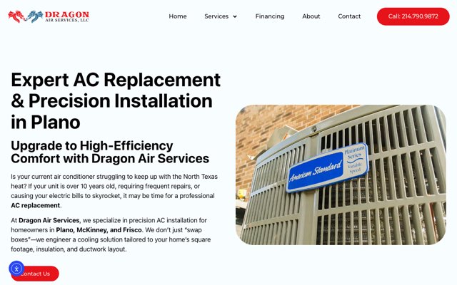 Dragon Air Services's page as the assistant saw it