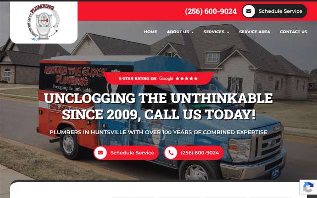 Around the Clock Plumbing's page as the assistant saw it