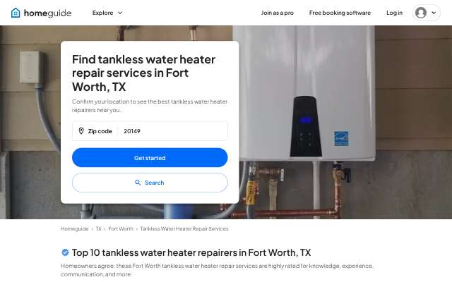 J Rowe Plumbing's page as the assistant saw it