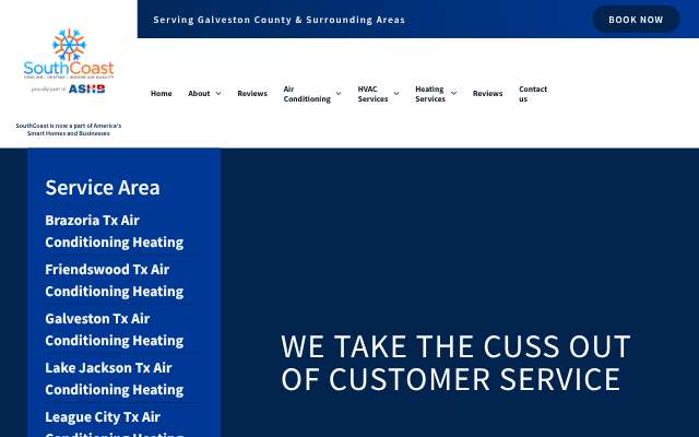 SouthCoast Heat & Air's page as the assistant saw it