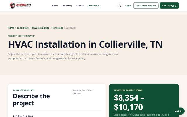 LocalBizzInfo's page as the assistant saw it