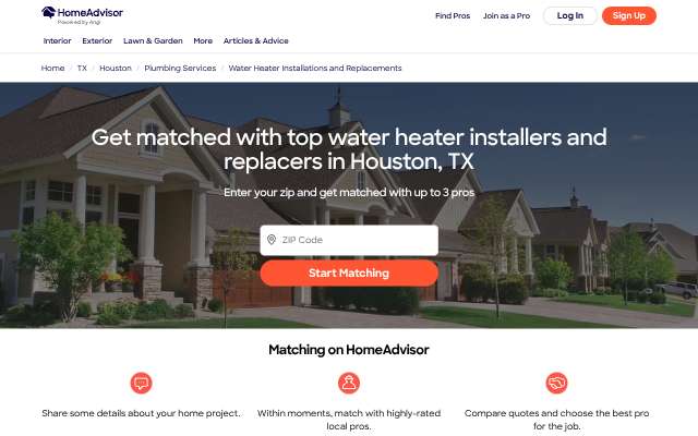 Affinity Hot Water Technology's page as the assistant saw it