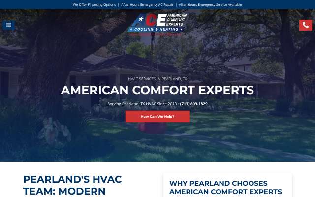 American Comfort Experts's page as the assistant saw it
