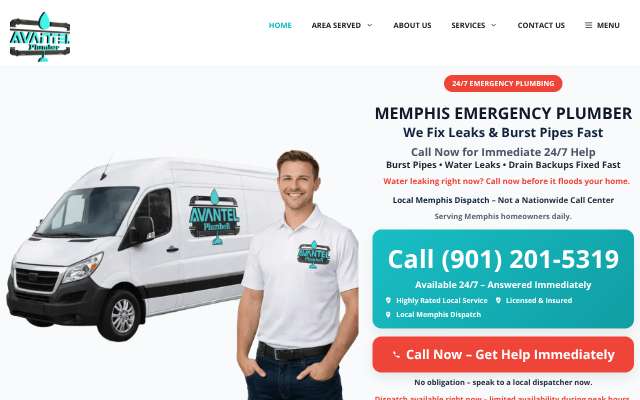 Page cited for Avantel Plumber of Memphis TN