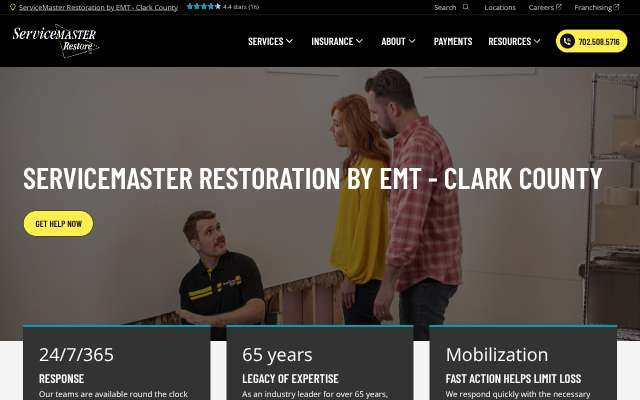 Page cited for ServiceMaster Restoration by EMT