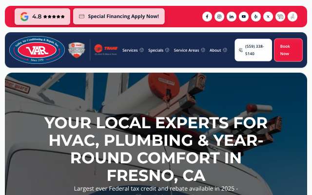 Valley Air Conditioning & Repair, Inc.'s page as the assistant saw it