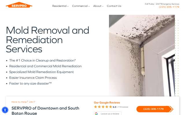 SERVPRO of South Baton Rouge (Downtown and South Baton Rouge)'s page as the assistant saw it