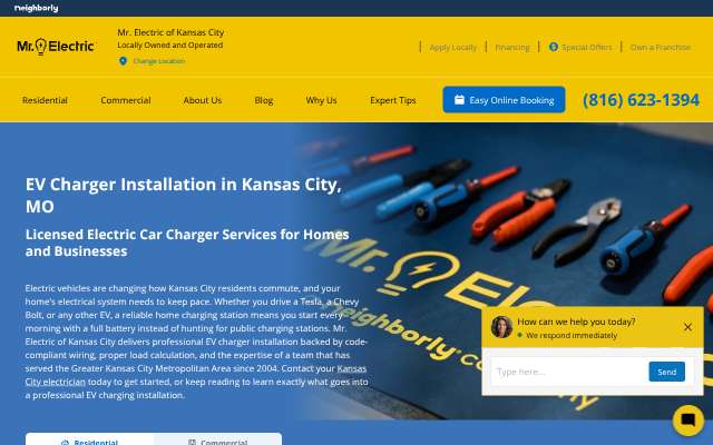 Mr. Electric of Kansas City's page as the assistant saw it