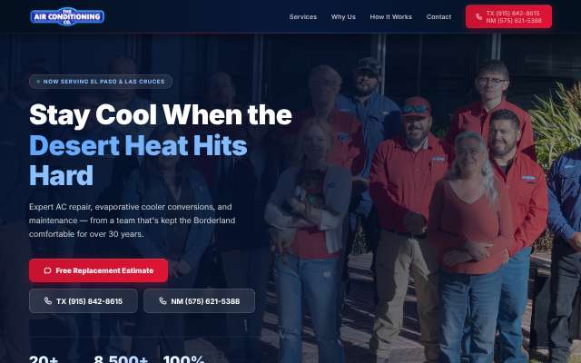 The Air Conditioning Company's page as the assistant saw it