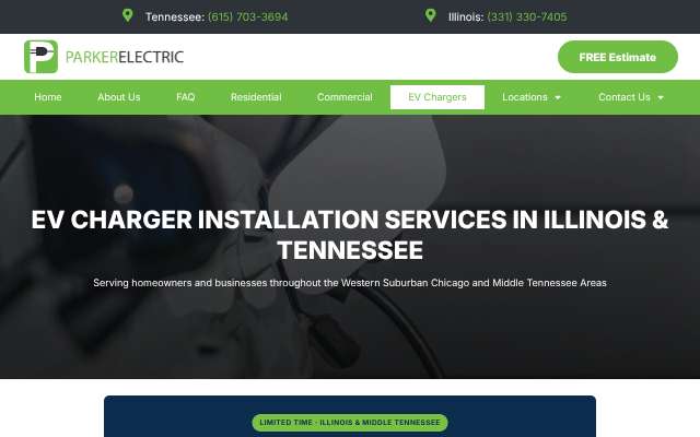 Parker Electric's page as the assistant saw it