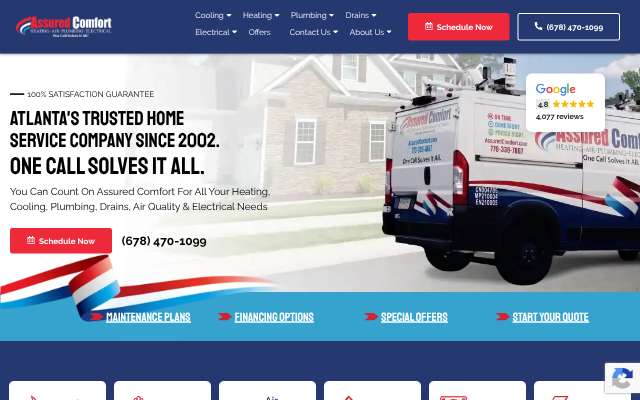 Assured Comfort Heating, Air, Plumbing's page as the assistant saw it