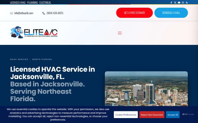 Elite AC LLC's page as the assistant saw it