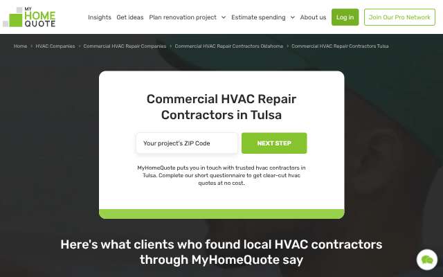 COMFORT SPECIALIST HEATING AND AIR's page as the assistant saw it
