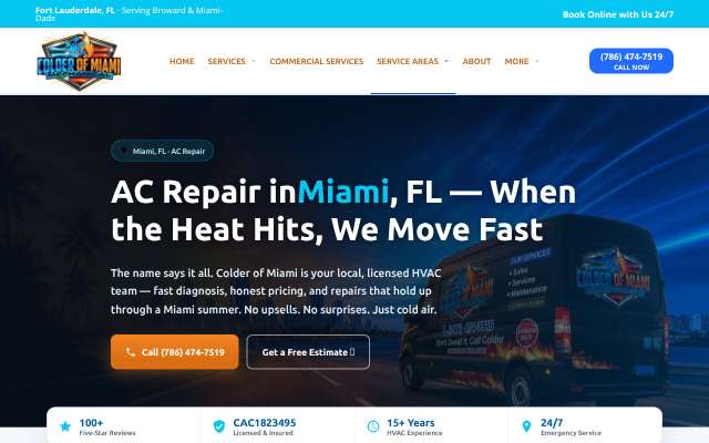 Colder of Miami's page as the assistant saw it