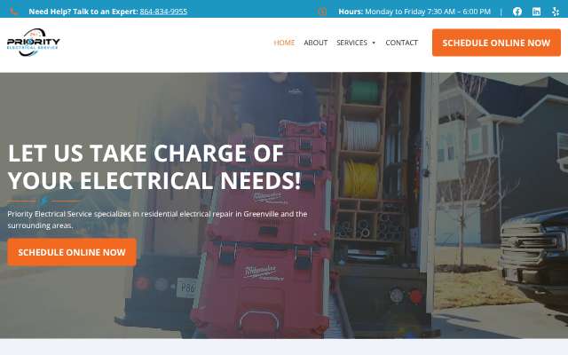 Page cited for Priority Electrical Service