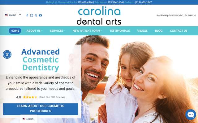 Carolina Dental Arts's page as the assistant saw it